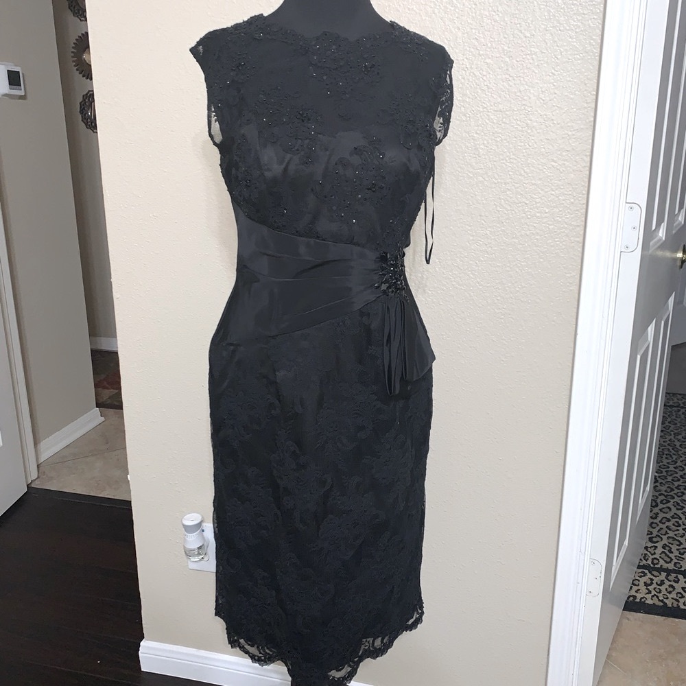Rickie Freeman for Teri Jon Evening Women Black dress Sz 8 by rickie